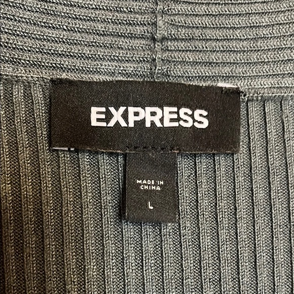 Express Green Long Sleeve Cardigan Sweater - Picture 2 of 5